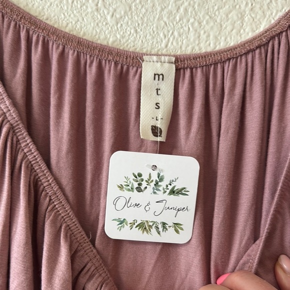 MTS Mauve Ruffled Bell Sleeve Blouse. Size L. NWT - Picture 2 of 6